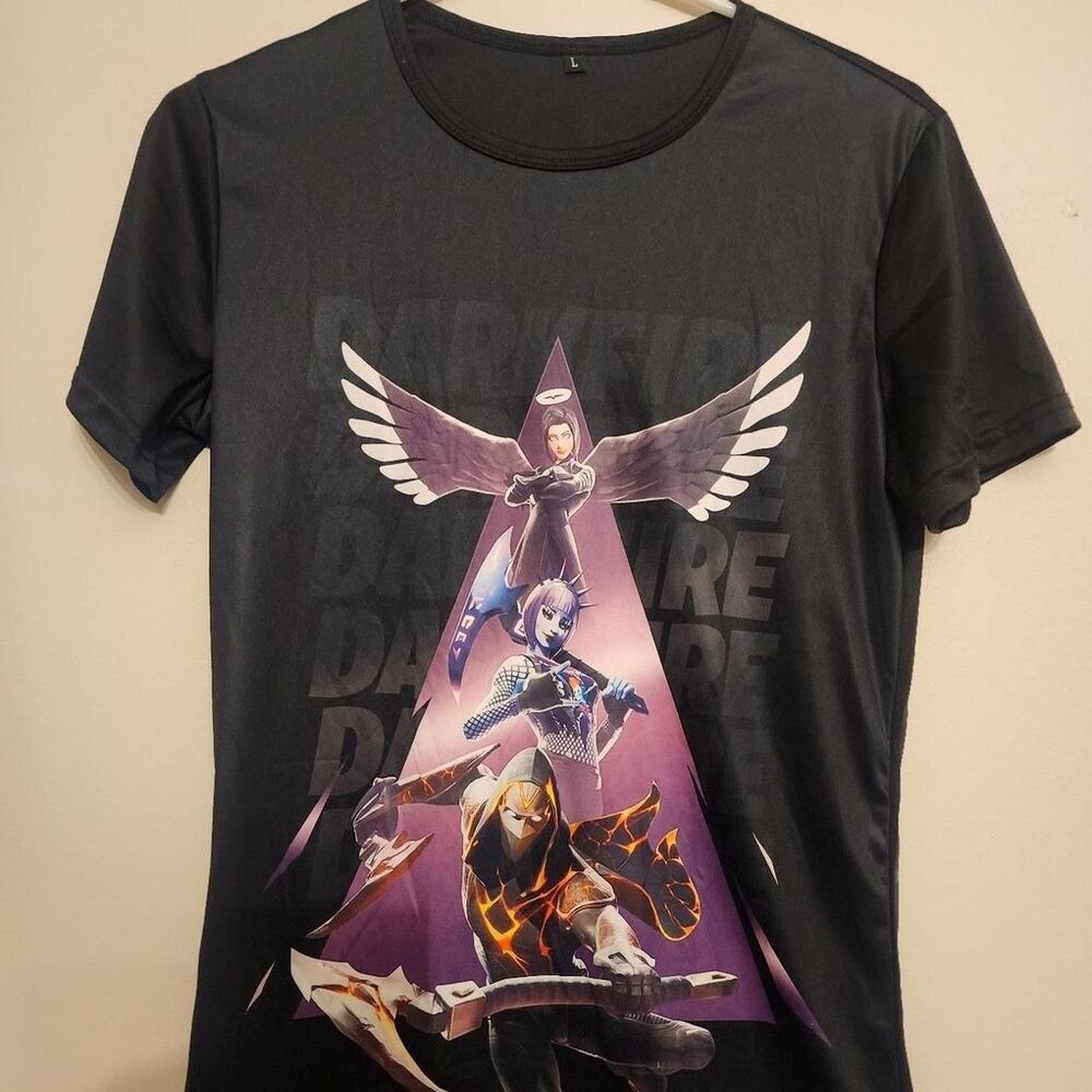 Men's Dark Fire Black T-shirt large